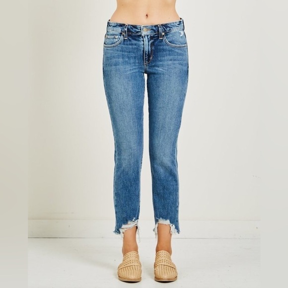 Joe’s Blue Skyler Jeans The Smith Mid Rise Cropped Distressed Jeans NWT Size 32 - Picture 1 of 12